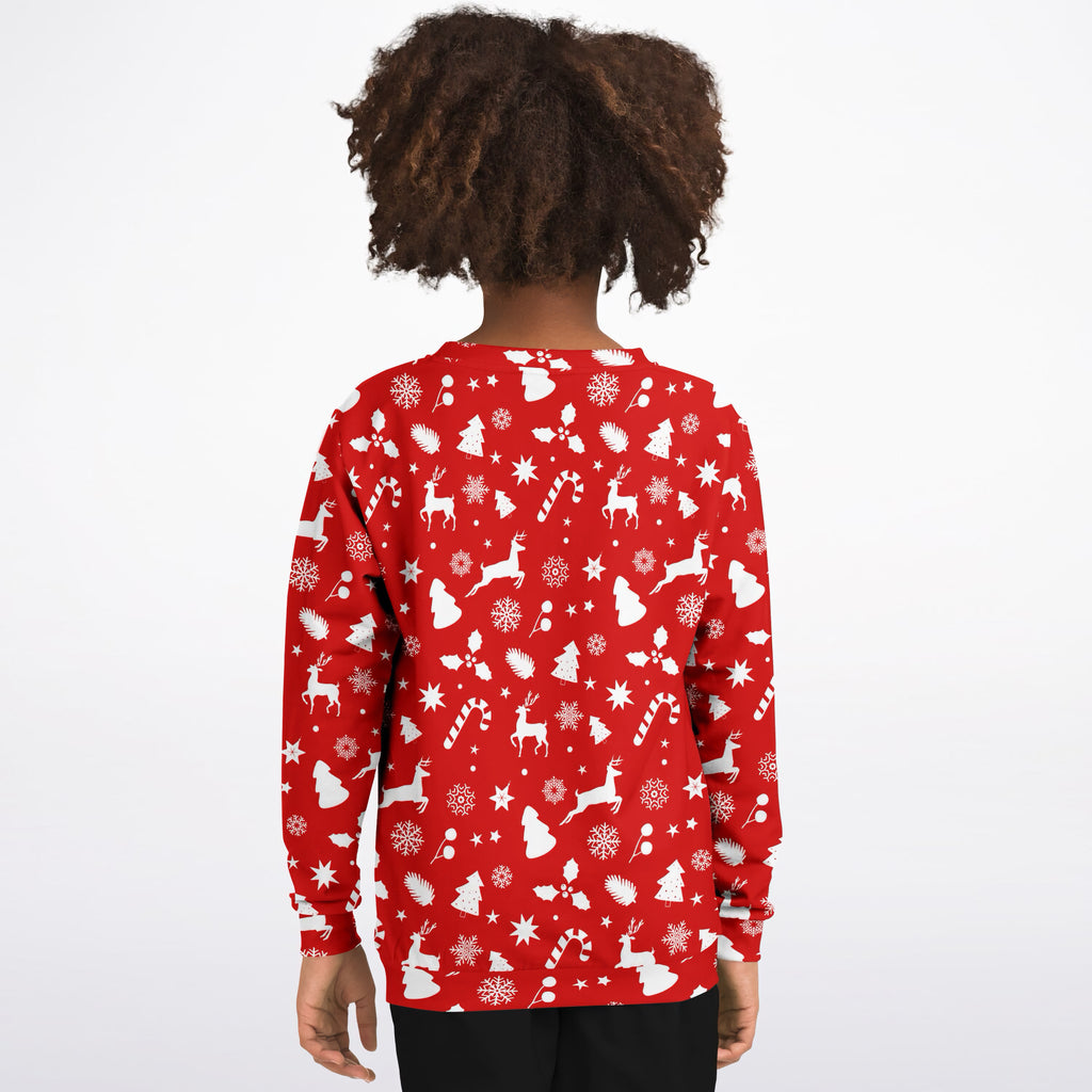 Kids Red Christmas Sweatshirt – Ultra Soft & Stretchy, Cozy Fleece or Lightweight Sports Fabric Sweatshirt – Ultra Soft & Stretchy, Cozy Fleece or Lightweight Sports Fabric
