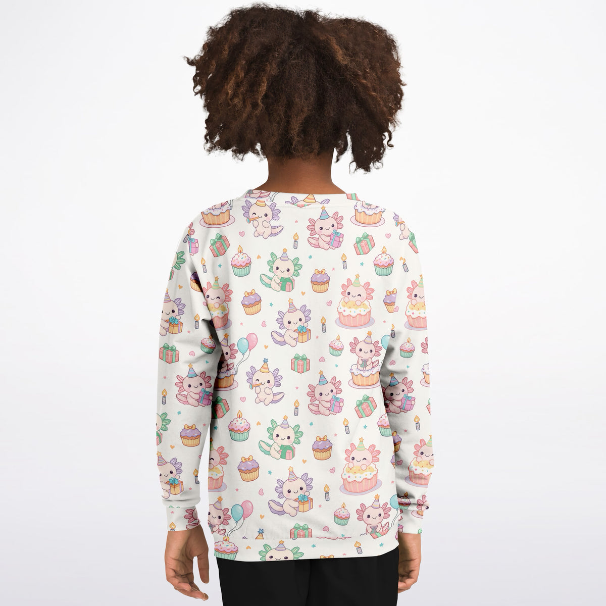 Kids Axolotl Birthday Sweatshirt – Ultra Soft & Stretchy, Cozy Fleece or Lightweight Sports Fabric Sweatshirt – Ultra Soft & Stretchy, Cozy Fleece or Lightweight Sports Fabric
