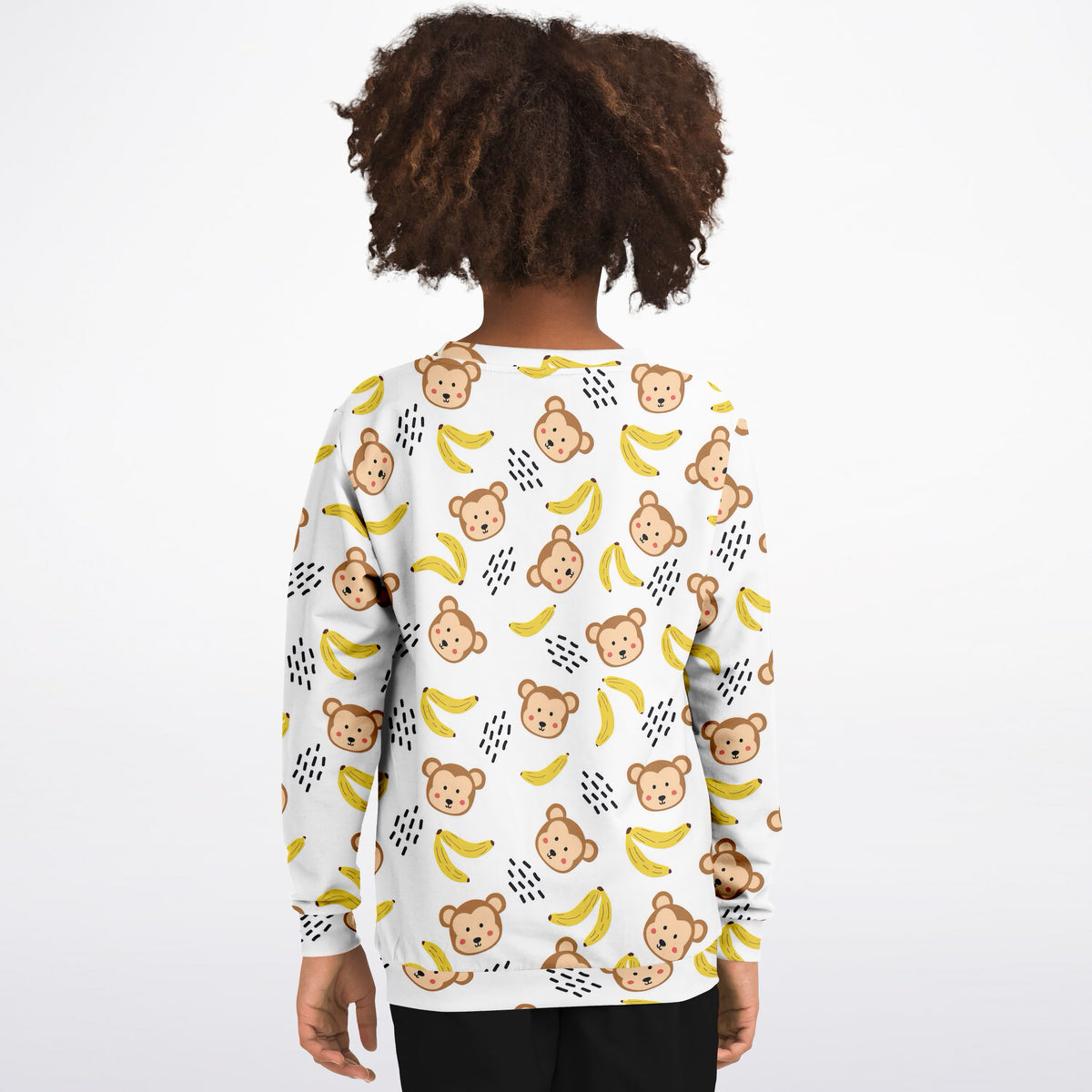 Kids Cute Monkey & Banana Sweatshirt – Ultra Soft & Stretchy, Cozy Fleece or Lightweight Sports Fabric Sweatshirt – Ultra Soft & Stretchy, Cozy Fleece or Lightweight Sports Fabric