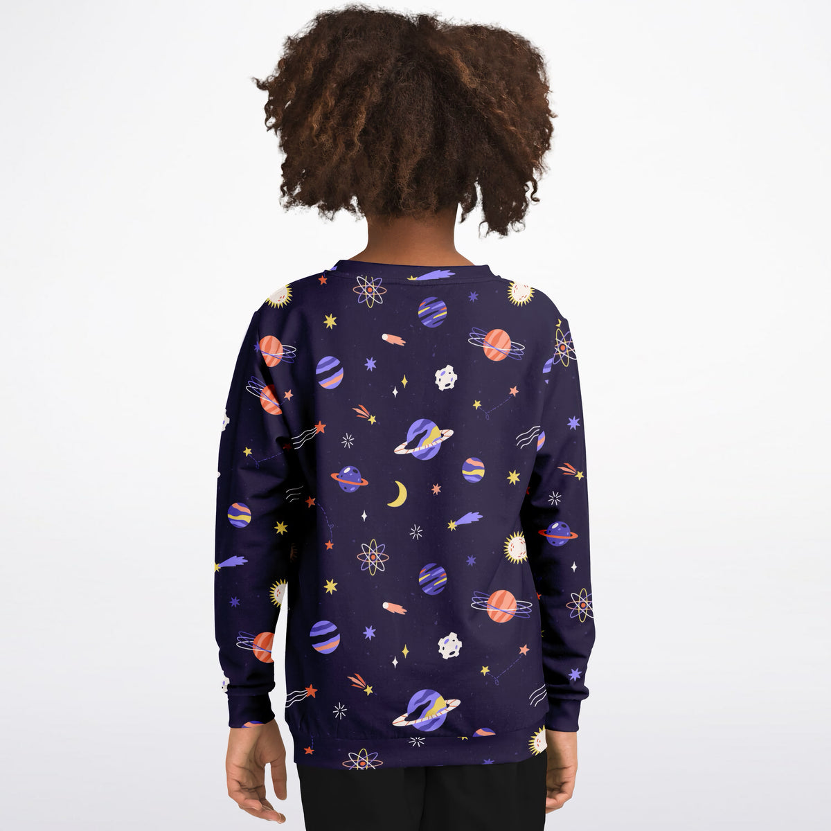 Kids Purple Outer Space Sweatshirt – Ultra Soft & Stretchy, Cozy Fleece or Lightweight Sports Fabric Sweatshirt – Ultra Soft & Stretchy, Cozy Fleece or Lightweight Sports Fabric