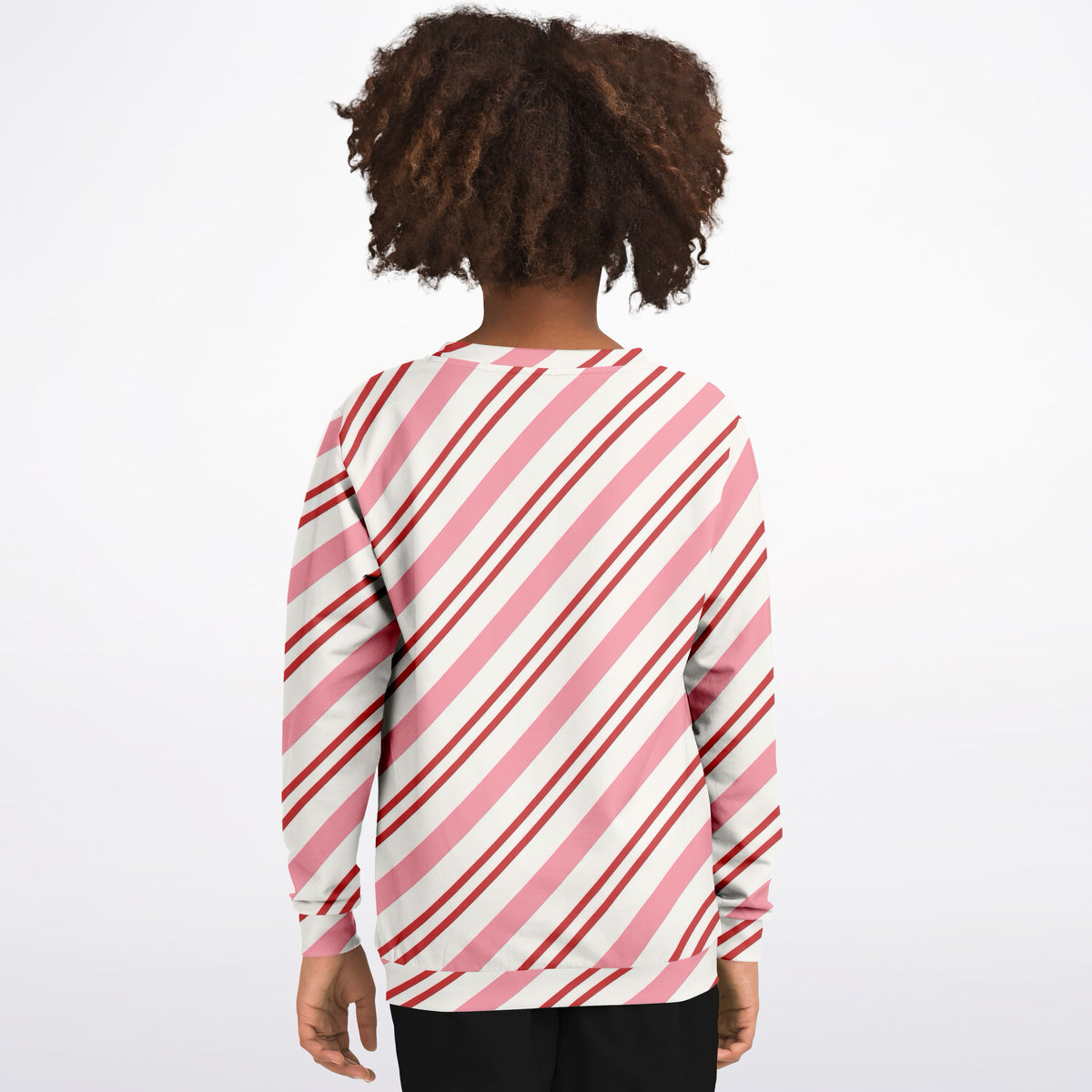 Girls Pink Candy Cane Sweatshirt – Ultra Soft & Stretchy, Cozy Fleece or Lightweight Sports Fabric Sweatshirt – Ultra Soft & Stretchy, Cozy Fleece or Lightweight Sports Fabric