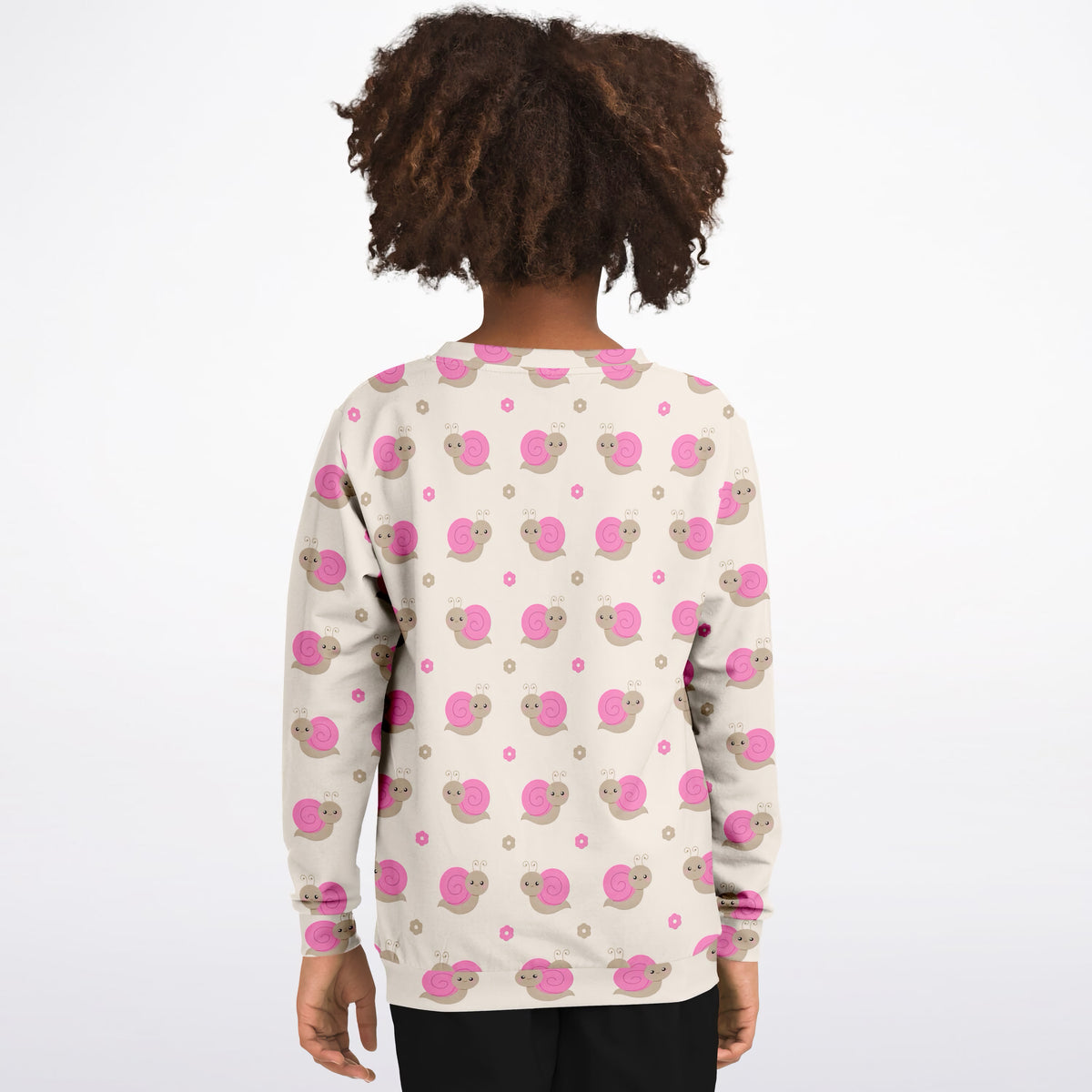 Girls Pink Snail Sweatshirt – Ultra Soft & Stretchy, Cozy Fleece or Lightweight Sports Fabric Sweatshirt – Ultra Soft & Stretchy, Cozy Fleece or Lightweight Sports Fabric