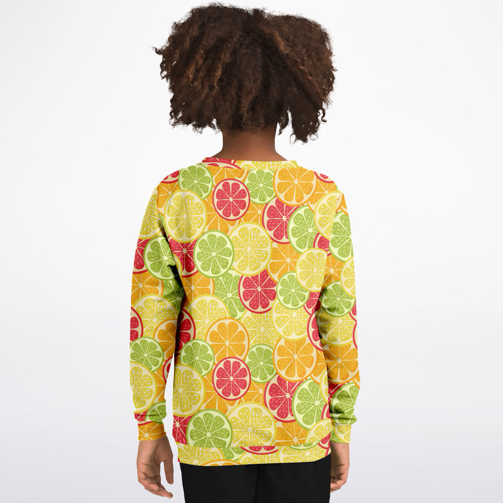 Kids Citrus Fruit Sweatshirt – Ultra Soft & Stretchy, Cozy Fleece or Lightweight Sports Fabric Sweatshirt – Ultra Soft & Stretchy, Cozy Fleece or Lightweight Sports Fabric