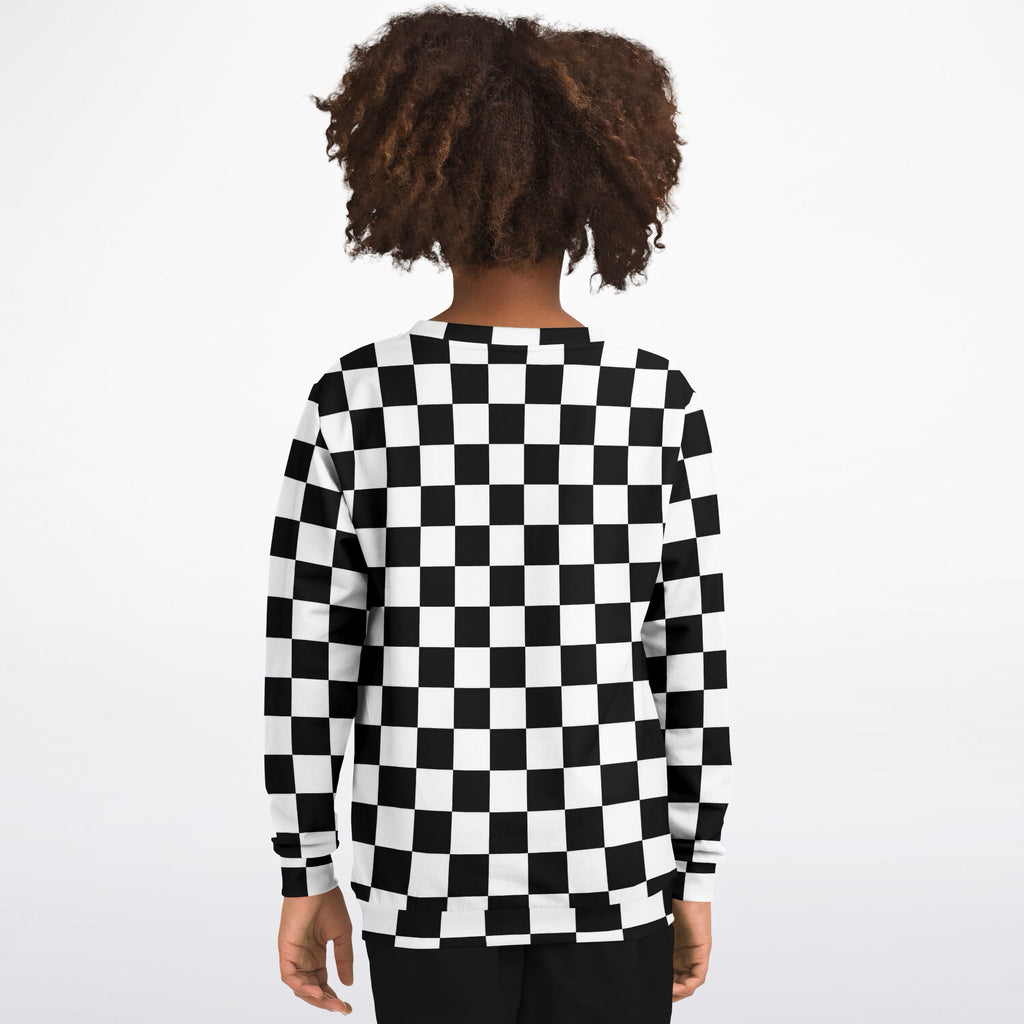 Kids Checkered Sweatshirt – Ultra Soft & Stretchy, Cozy Fleece or Lightweight Sports Fabric Sweatshirt – Ultra Soft & Stretchy, Cozy Fleece or Lightweight Sports Fabric