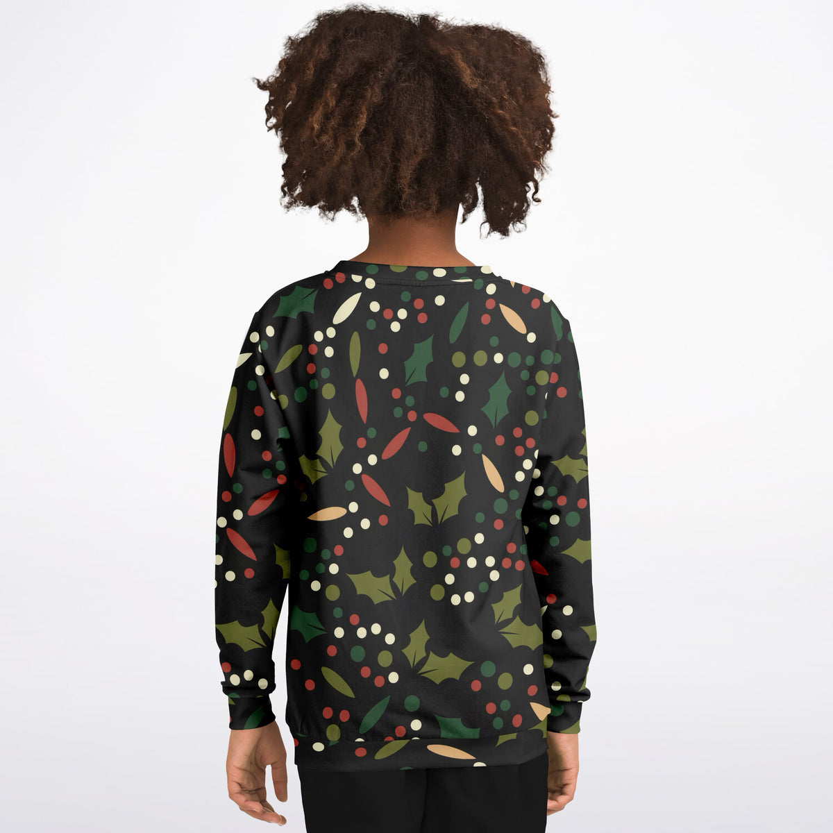 Kids Christmas Holly Berry Sweatshirt – Ultra Soft & Stretchy, Cozy Fleece or Lightweight Sports Fabric Sweatshirt – Ultra Soft & Stretchy, Cozy Fleece or Lightweight Sports Fabric