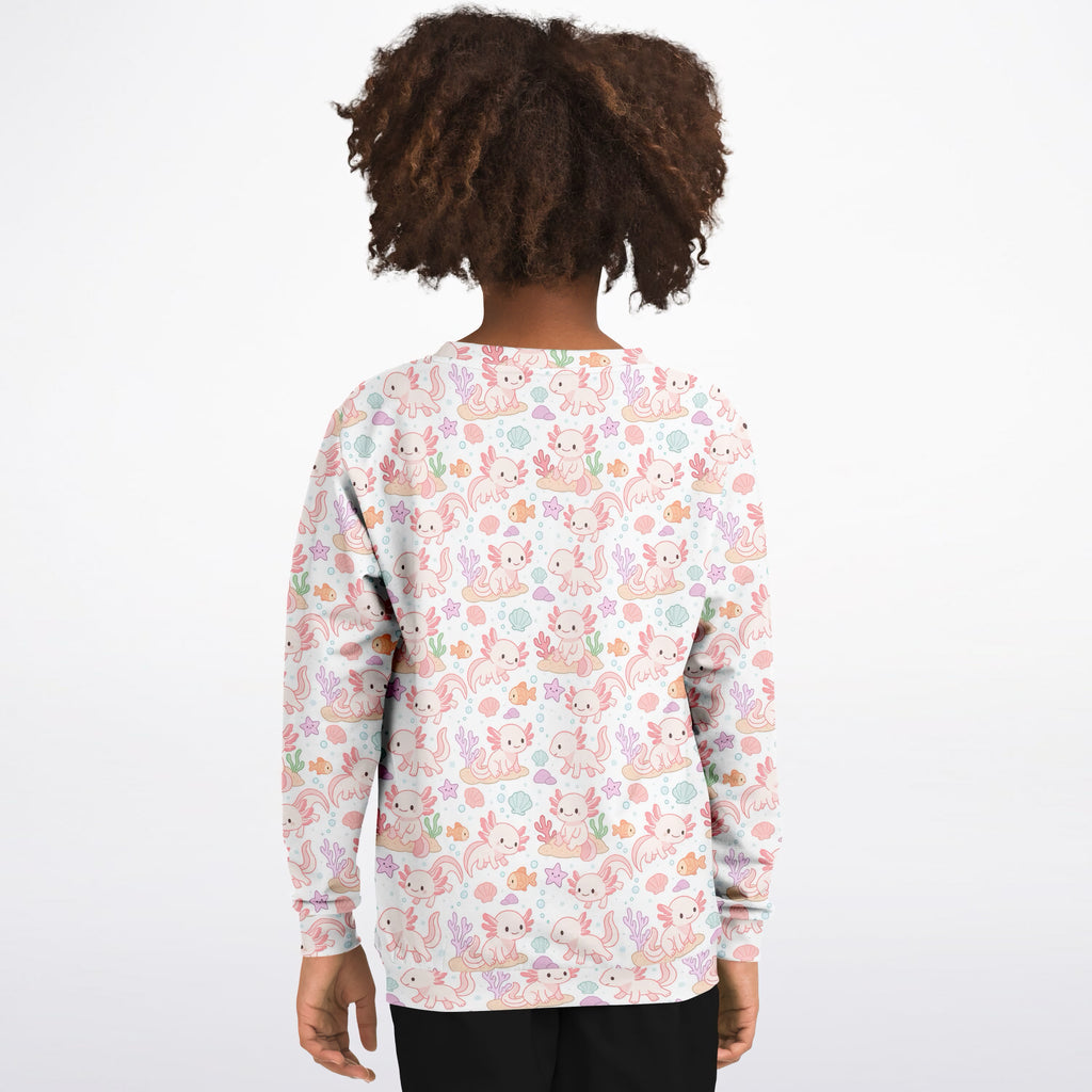 Girls Axolotl Sweatshirt – Ultra Soft & Stretchy, Cozy Fleece or Lightweight Sports Fabric Sweatshirt – Ultra Soft & Stretchy, Cozy Fleece or Lightweight Sports Fabric