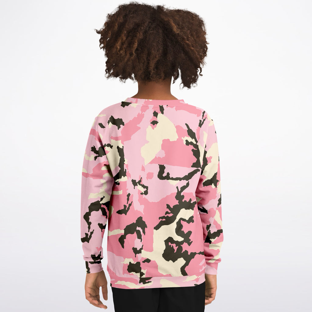 Girls Classic Pink Camouflage Sweatshirt – Ultra Soft & Stretchy, Cozy Fleece or Lightweight Sports Fabric Sweatshirt – Ultra Soft & Stretchy, Cozy Fleece or Lightweight Sports Fabric