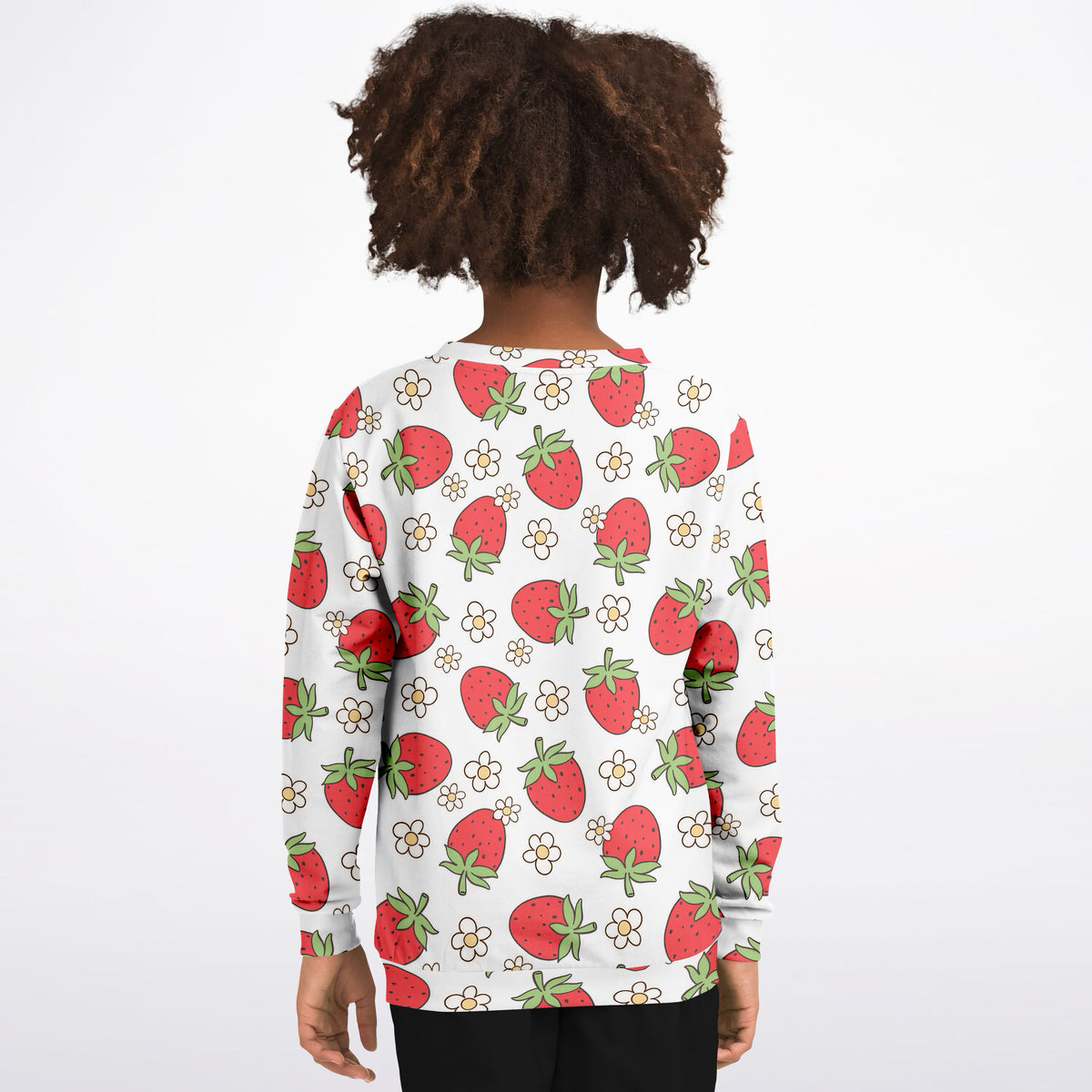 Girls Strawberry & Daisy Sweatshirt – Ultra Soft & Stretchy, Cozy Fleece or Lightweight Sports Fabric Sweatshirt – Ultra Soft & Stretchy, Cozy Fleece or Lightweight Sports Fabric