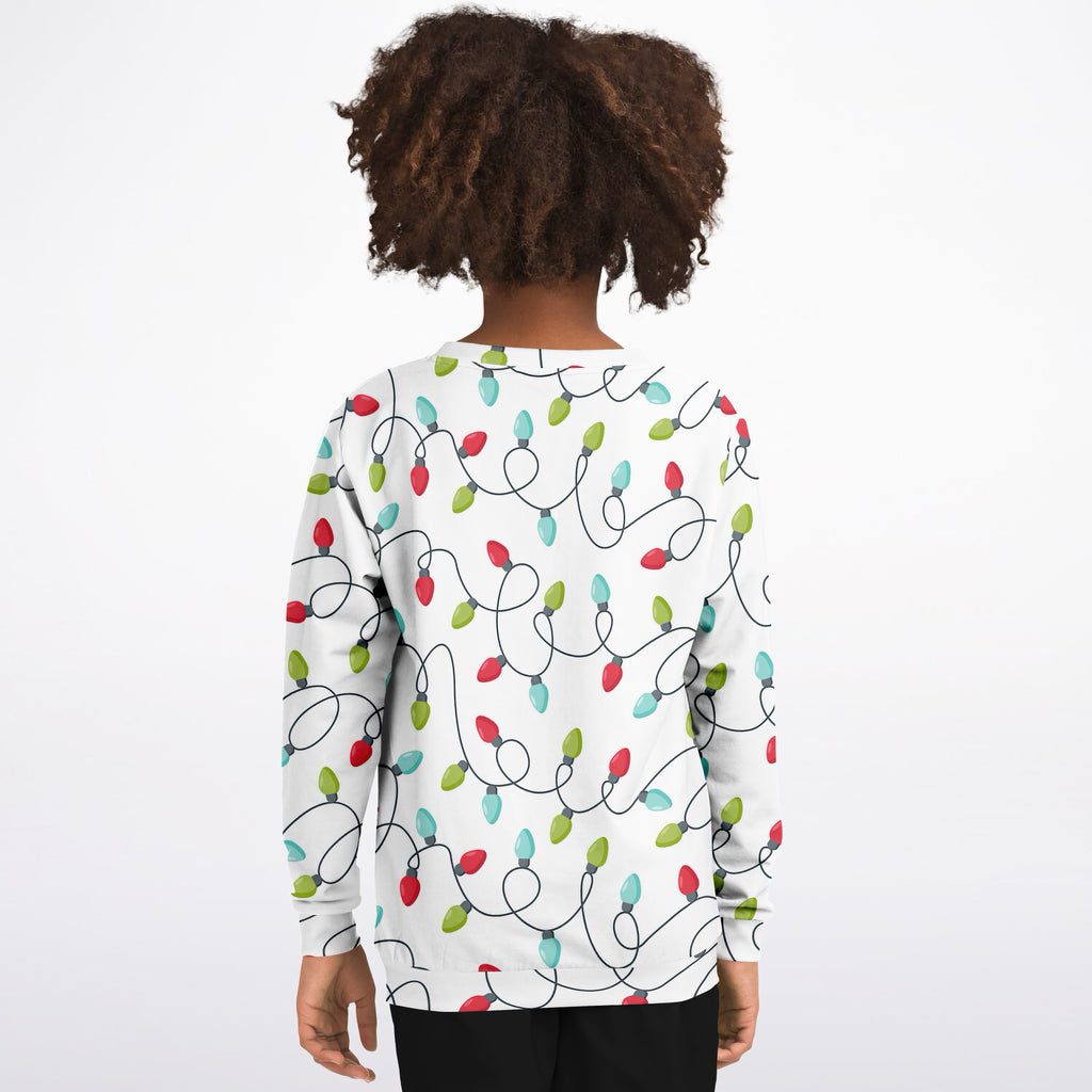 Kids Christmas Lights Sweatshirt – Ultra Soft & Stretchy, Cozy Fleece or Lightweight Sports Fabric Sweatshirt – Ultra Soft & Stretchy, Cozy Fleece or Lightweight Sports Fabric