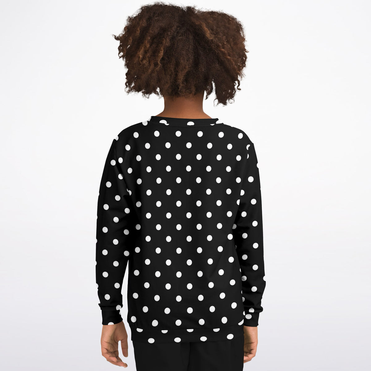 Kids Black Polka Dot Sweatshirt – Ultra Soft & Stretchy, Cozy Fleece or Lightweight Sports Fabric Sweatshirt – Ultra Soft & Stretchy, Cozy Fleece or Lightweight Sports Fabric