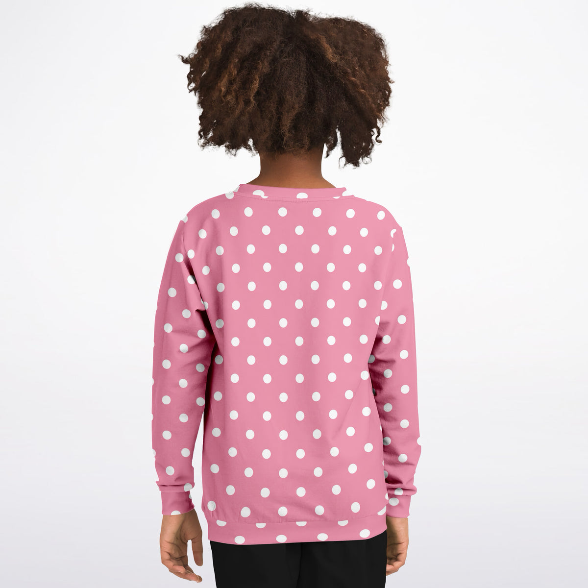 Kids Pink Polka Dot Sweatshirt – Ultra Soft & Stretchy, Cozy Fleece or Lightweight Sports Fabric Sweatshirt – Ultra Soft & Stretchy, Cozy Fleece or Lightweight Sports Fabric