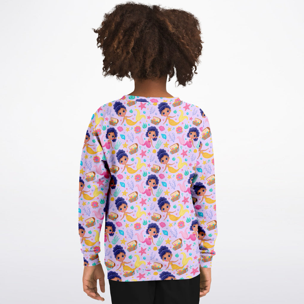 Girls Cute Underwater Mermaid Sweatshirt – Ultra Soft & Stretchy, Cozy Fleece or Lightweight Sports Fabric Sweatshirt – Ultra Soft & Stretchy, Cozy Fleece or Lightweight Sports Fabric