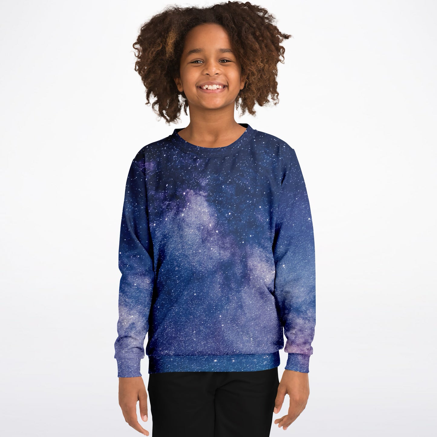 Kids Realistic Galaxy Sweatshirt – Cozy Cotton Fleece or Lightweight Sports Fabric