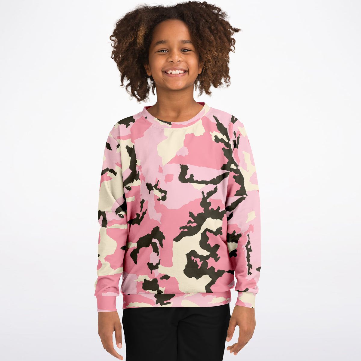 Girls Classic Pink Camouflage Sweatshirt – Ultra Soft & Stretchy, Cozy Fleece or Lightweight Sports Fabric Sweatshirt – Ultra Soft & Stretchy, Cozy Fleece or Lightweight Sports Fabric