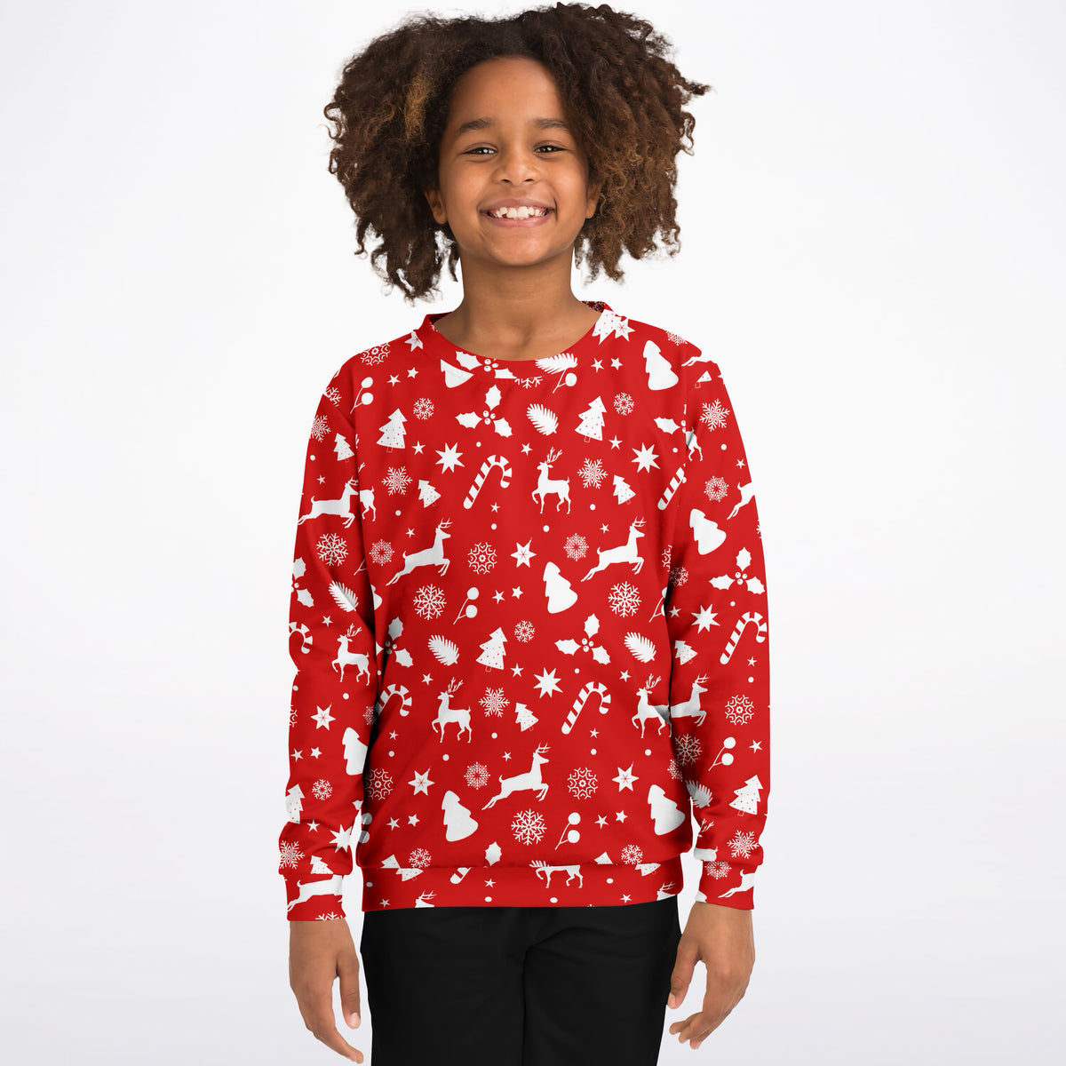 Kids Red Christmas Sweatshirt – Ultra Soft & Stretchy, Cozy Fleece or Lightweight Sports Fabric Sweatshirt – Ultra Soft & Stretchy, Cozy Fleece or Lightweight Sports Fabric