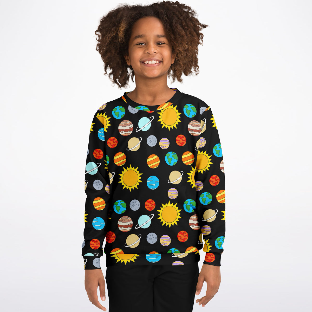 Kids Solar System Sweatshirt – Ultra Soft & Stretchy, Cozy Fleece or Lightweight Sports Fabric Sweatshirt – Ultra Soft & Stretchy, Cozy Fleece or Lightweight Sports Fabric