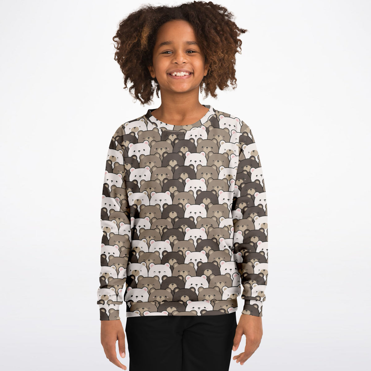 Kids Bear Face Sweatshirt – Ultra Soft & Stretchy, Cozy Fleece or Lightweight Sports Fabric Sweatshirt – Ultra Soft & Stretchy, Cozy Fleece or Lightweight Sports Fabric