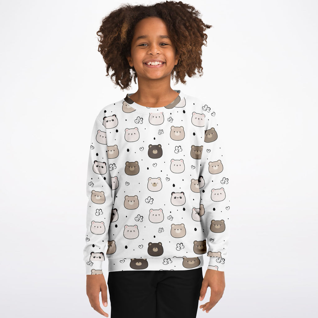 Kids Cute Bear & Panda Sweatshirt – Ultra Soft & Stretchy, Cozy Fleece or Lightweight Sports Fabric Sweatshirt – Ultra Soft & Stretchy, Cozy Fleece or Lightweight Sports Fabric