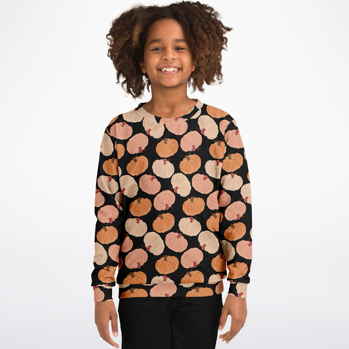 Kids Fall Pumpkin Sweatshirt – Ultra Soft & Stretchy, Cozy Fleece or Lightweight Sports Fabric Sweatshirt – Ultra Soft & Stretchy, Cozy Fleece or Lightweight Sports Fabric