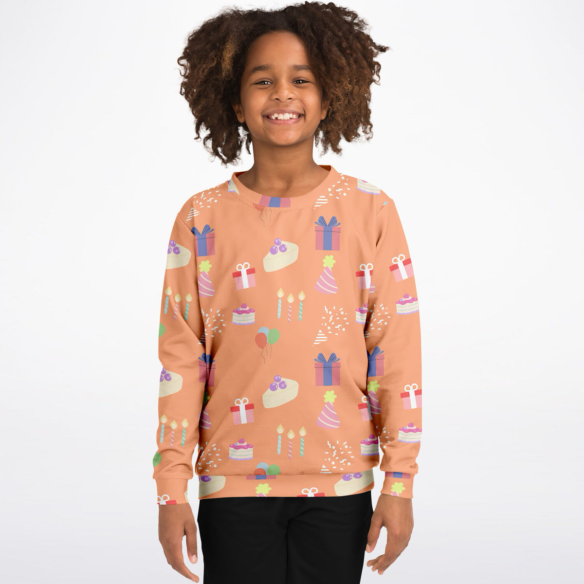Kids Birthday Party Orange Sweatshirt – Ultra Soft & Stretchy, Cozy Fleece or Lightweight Sports Fabric Sweatshirt – Ultra Soft & Stretchy, Cozy Fleece or Lightweight Sports Fabric
