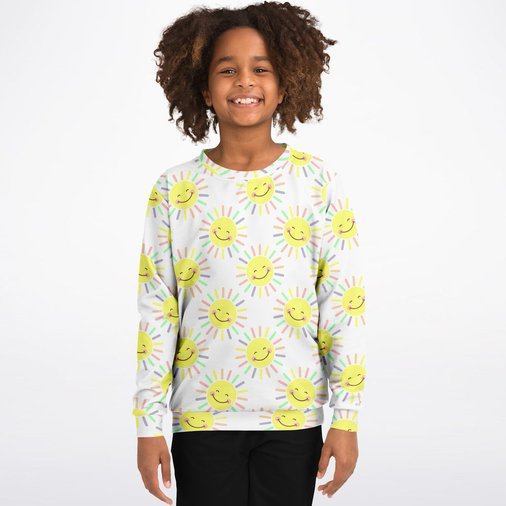 Kids Happy Sunshine Sweatshirt – Ultra Soft & Stretchy, Cozy Fleece or Lightweight Sports Fabric Sweatshirt – Ultra Soft & Stretchy, Cozy Fleece or Lightweight Sports Fabric