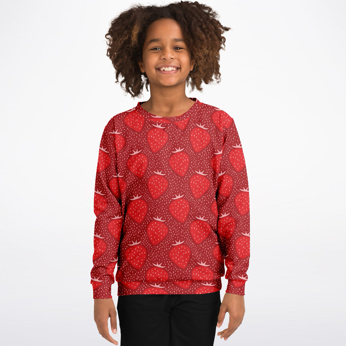 Kids Strawberry Sweatshirt – Ultra Soft & Stretchy, Cozy Fleece or Lightweight Sports Fabric Sweatshirt – Ultra Soft & Stretchy, Cozy Fleece or Lightweight Sports Fabric