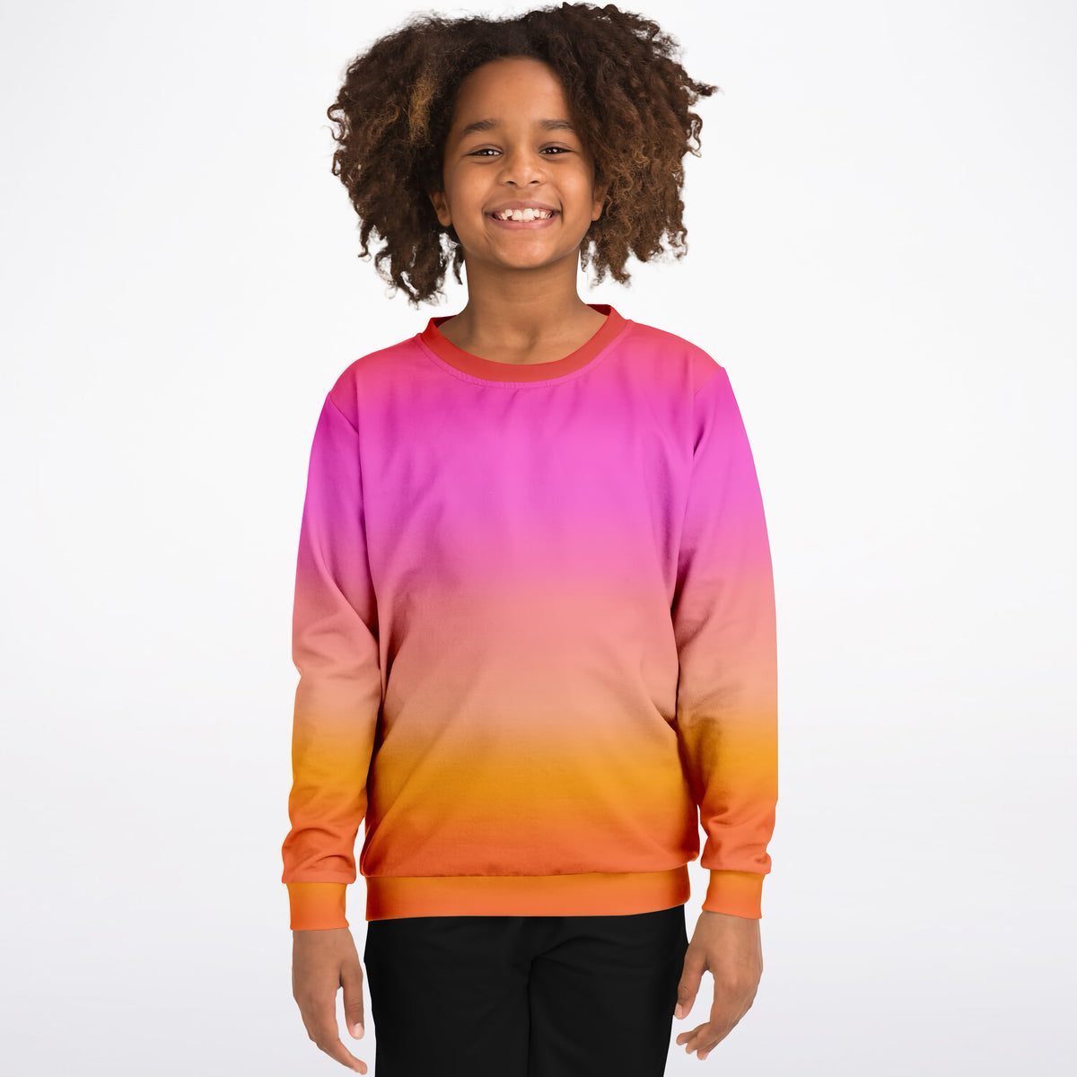 Kids Sunset Ombre Sweatshirt – Ultra Soft & Stretchy, Cozy Fleece or Lightweight Sports Fabric Sweatshirt – Ultra Soft & Stretchy, Cozy Fleece or Lightweight Sports Fabric