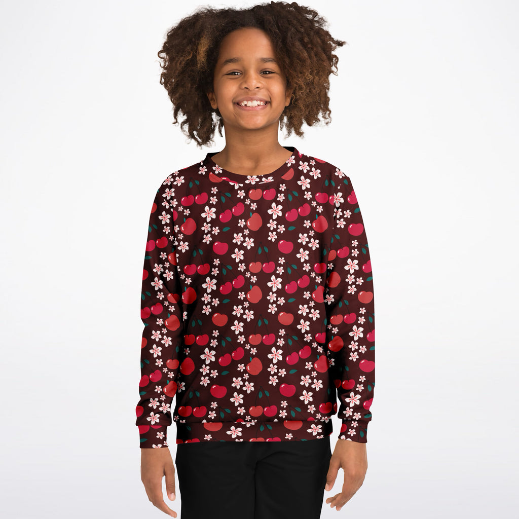 Girls Cherry Blossom Sweatshirt – Ultra Soft & Stretchy, Cozy Fleece or Lightweight Sports Fabric Sweatshirt – Ultra Soft & Stretchy, Cozy Fleece or Lightweight Sports Fabric
