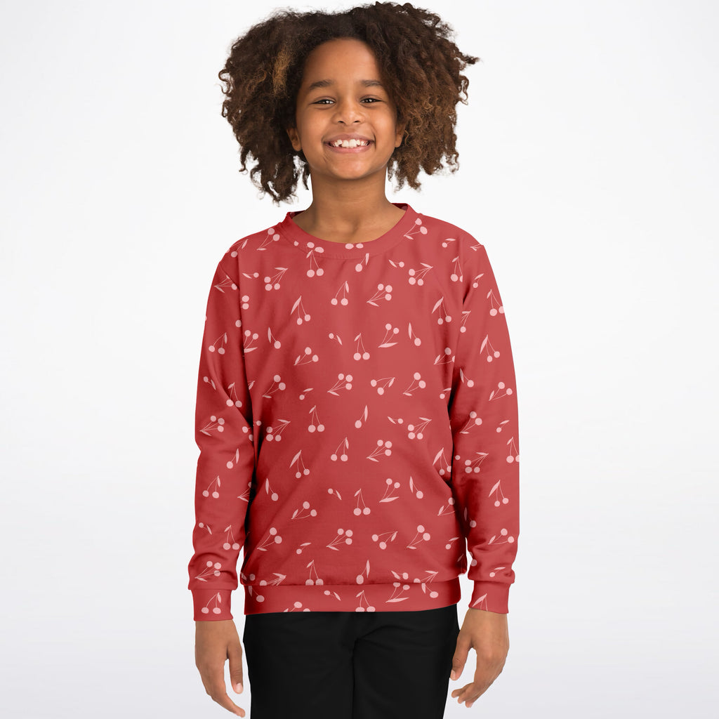 Girls Cute Cherry Sweatshirt – Ultra Soft & Stretchy, Cozy Fleece or Lightweight Sports Fabric Sweatshirt – Ultra Soft & Stretchy, Cozy Fleece or Lightweight Sports Fabric
