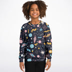 Kids Outer Space Sweatshirt – Cozy Cotton Fleece or Lightweight Sports Fabric