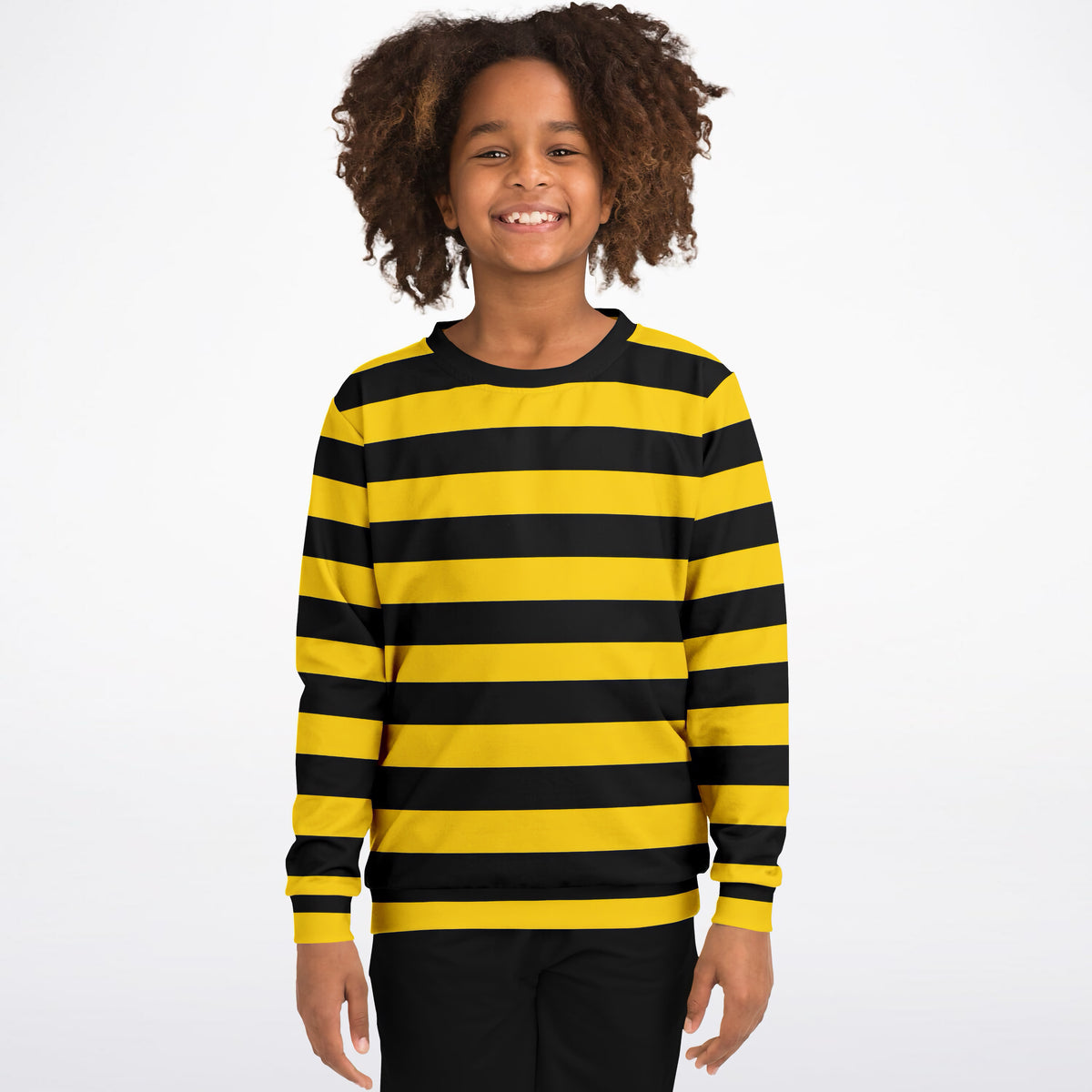 Kids Bee Stripe Sweatshirt – Ultra Soft & Stretchy, Cozy Fleece or Lightweight Sports Fabric Sweatshirt – Ultra Soft & Stretchy, Cozy Fleece or Lightweight Sports Fabric