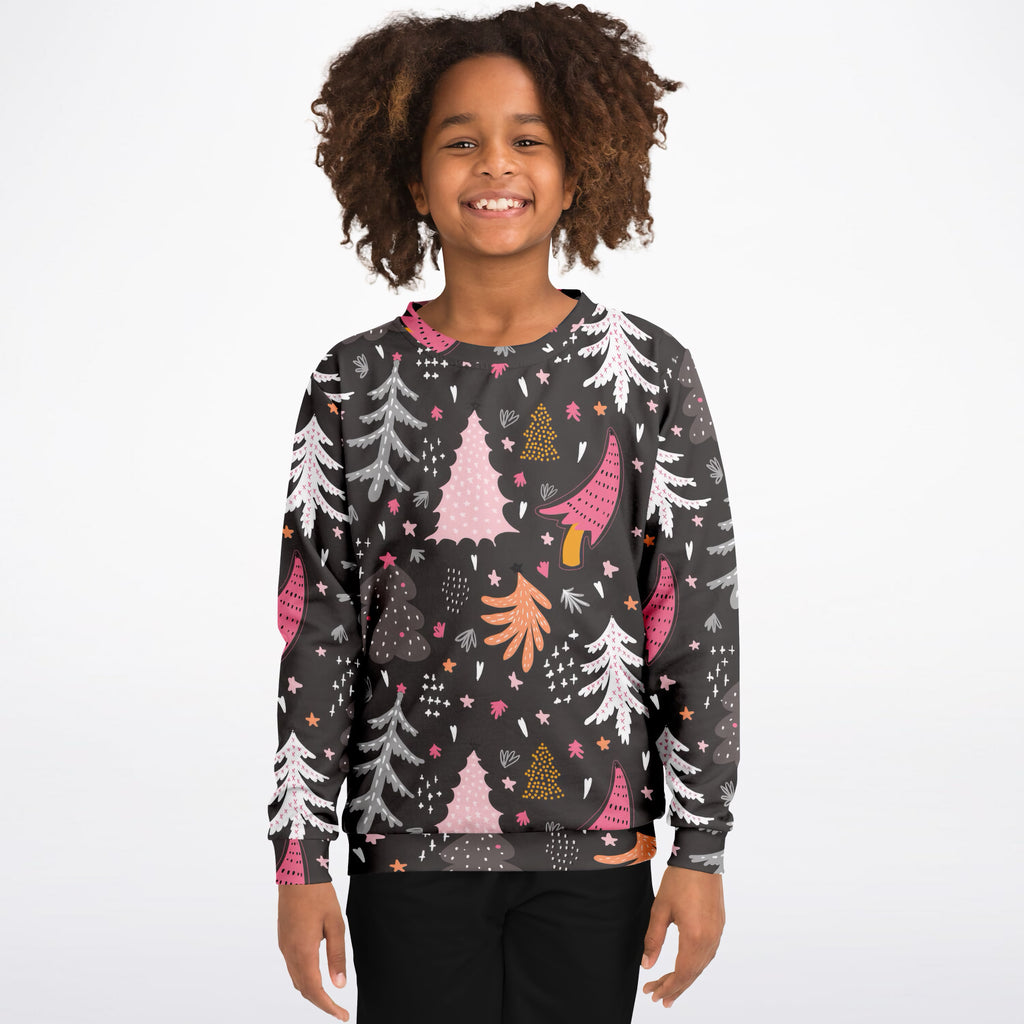 Kids Cute Christmas Tree Sweatshirt – Ultra Soft & Stretchy, Cozy Fleece or Lightweight Sports Fabric Sweatshirt – Ultra Soft & Stretchy, Cozy Fleece or Lightweight Sports Fabric