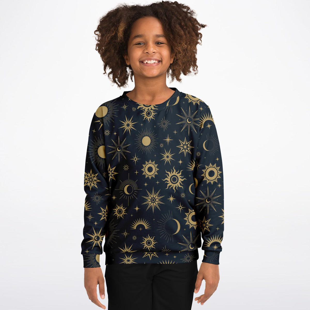 Kids Celestial Sun & Moon Sweatshirt – Ultra Soft & Stretchy, Cozy Fleece or Lightweight Sports Fabric Sweatshirt – Ultra Soft & Stretchy, Cozy Fleece or Lightweight Sports Fabric