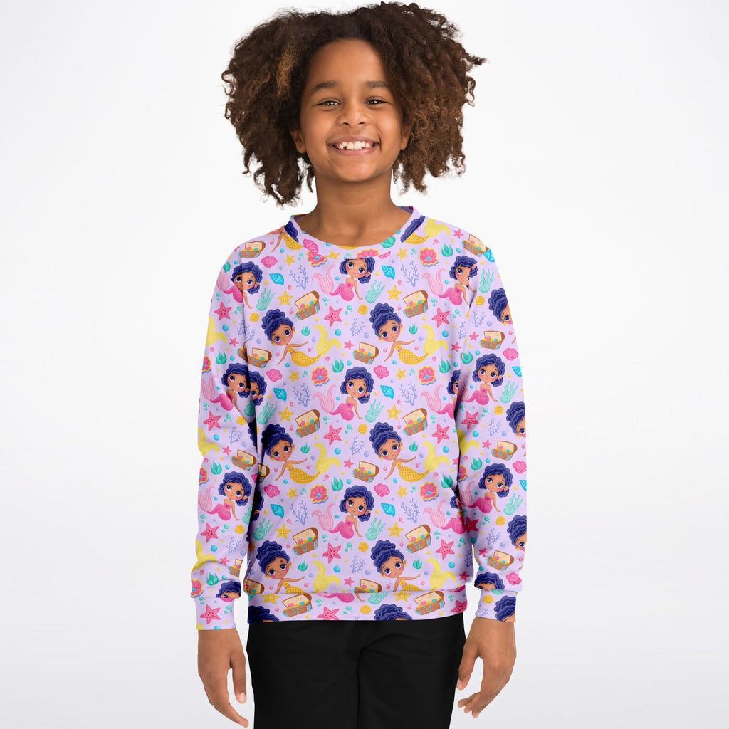 Girls Cute Underwater Mermaid Sweatshirt – Ultra Soft & Stretchy, Cozy Fleece or Lightweight Sports Fabric Sweatshirt – Ultra Soft & Stretchy, Cozy Fleece or Lightweight Sports Fabric