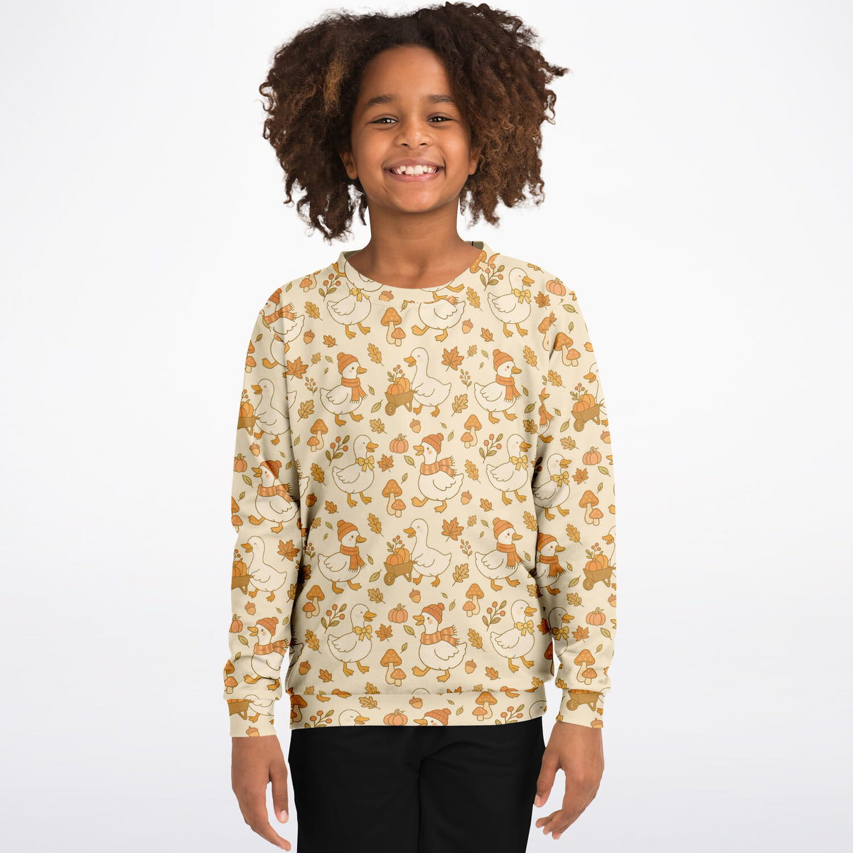 Kids Autumn Duck Sweatshirt – Ultra Soft & Stretchy, Cozy Fleece or Lightweight Sports Fabric Sweatshirt – Ultra Soft & Stretchy, Cozy Fleece or Lightweight Sports Fabric