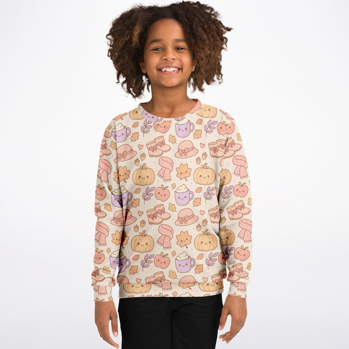 Kids Cute Kawaii Fall Sweatshirt – Ultra Soft & Stretchy, Cozy Fleece or Lightweight Sports Fabric Sweatshirt – Ultra Soft & Stretchy, Cozy Fleece or Lightweight Sports Fabric