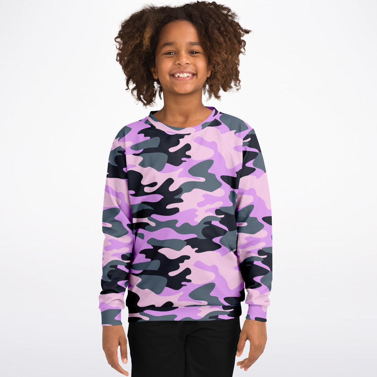 Kids Purple Camouflage Sweatshirt – Ultra Soft & Stretchy, Cozy Fleece or Lightweight Sports Fabric Sweatshirt – Ultra Soft & Stretchy, Cozy Fleece or Lightweight Sports Fabric