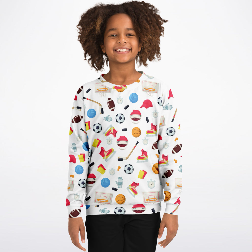 Kids Sports Themed Sweatshirt – Ultra Soft & Stretchy, Cozy Fleece or Lightweight Sports Fabric Sweatshirt – Ultra Soft & Stretchy, Cozy Fleece or Lightweight Sports Fabric