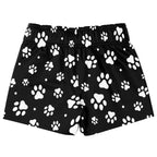 Boys Black And White Paw Print Quick Drying Swim Trunks