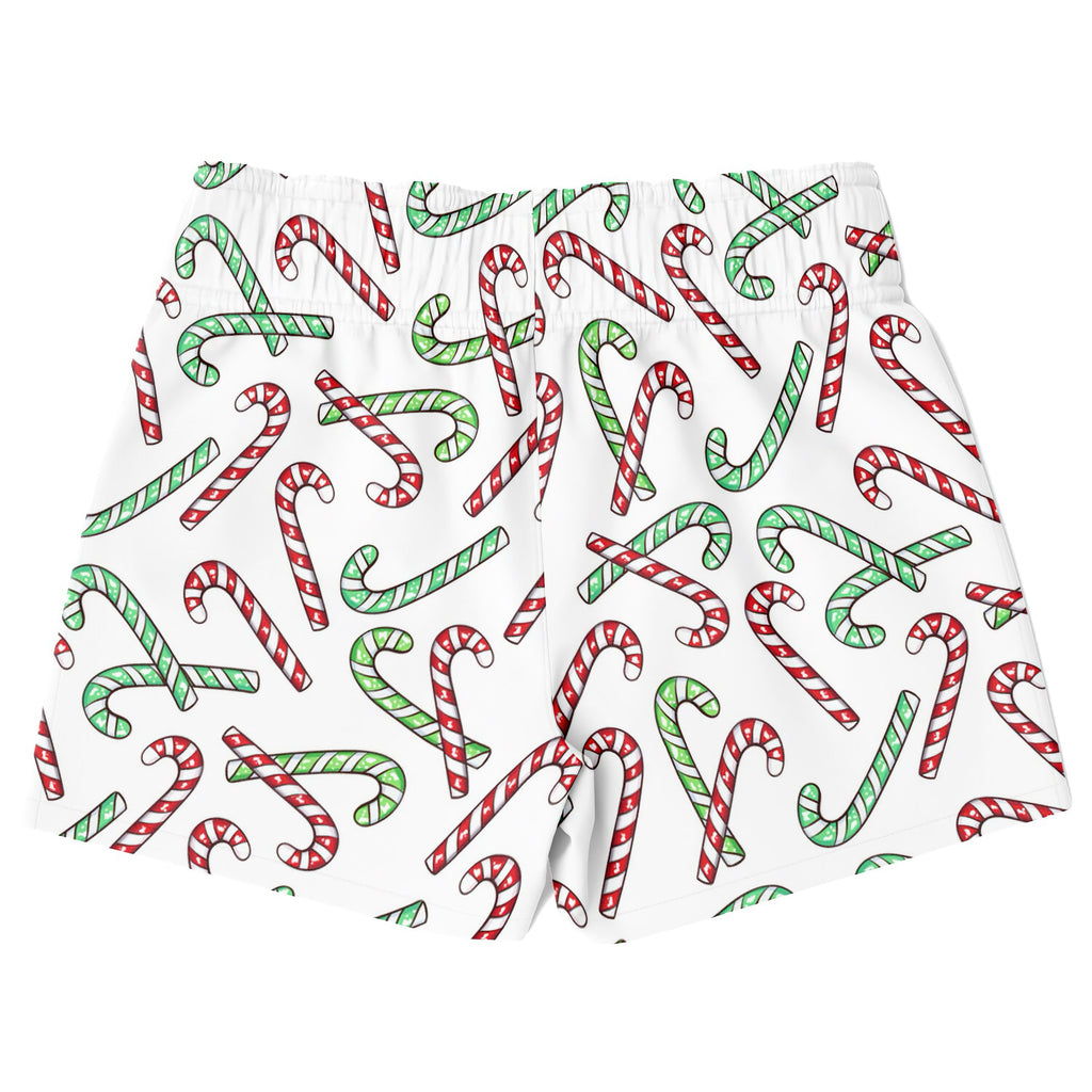 Boys Red & Green Candy Cane Christmas Quick Drying Swim Trunks