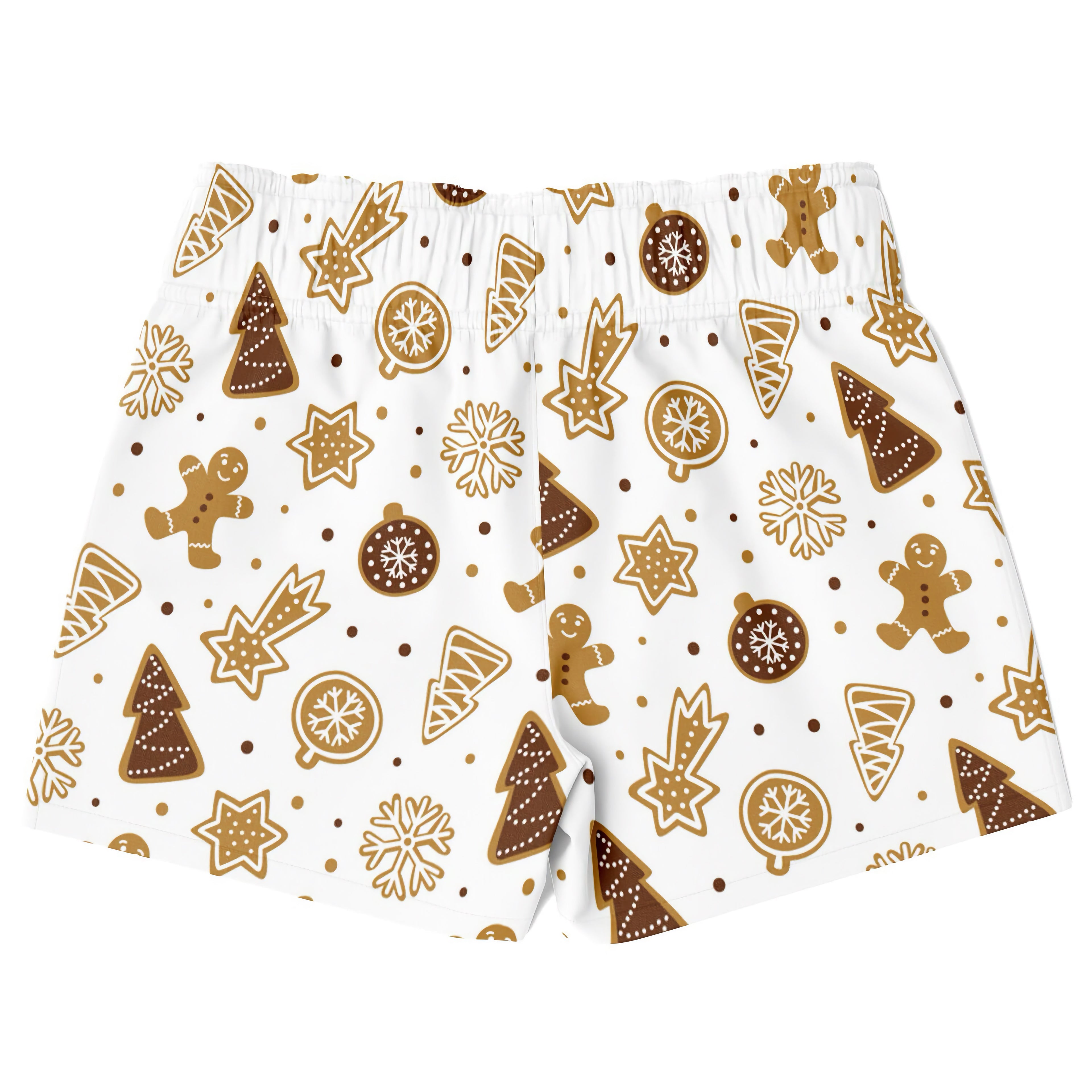 Boys gingerbread cookies white boxer shorts with festive brown gingerbread men and christmas pattern quick drying