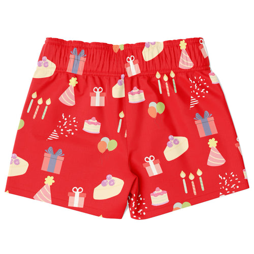 Boys Birthday Party Red Quick Drying Swim Trunks