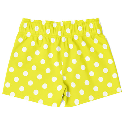 Boys Yellow Polka Dots Quick Drying Swim Trunks