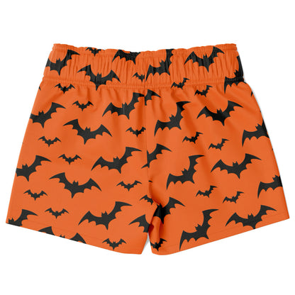 Boys Orange Bats Halloween Quick Drying Swim Trunks