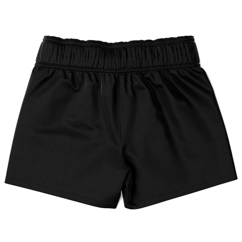 Boys black quick drying swim trunks made of black satin with elastic waistband for comfortable fit