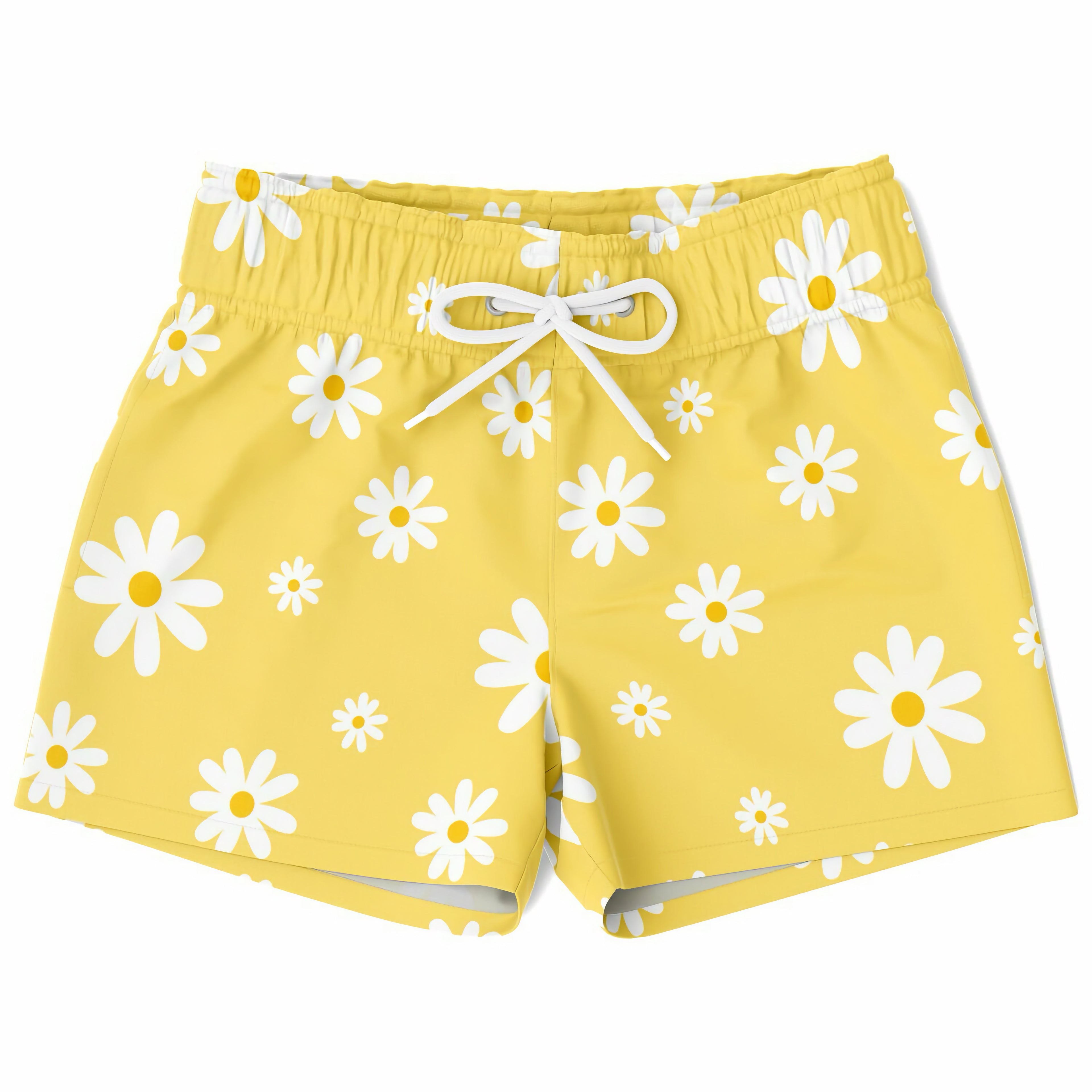 Boys Yellow Daisy Quick Drying Swim Trunks