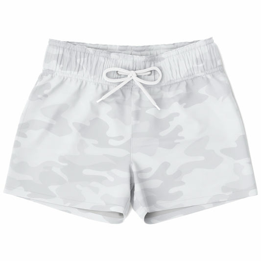 Boys White Camouflage Quick Drying Swim Trunks