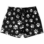 Boys Black And White Paw Print Quick Drying Swim Trunks