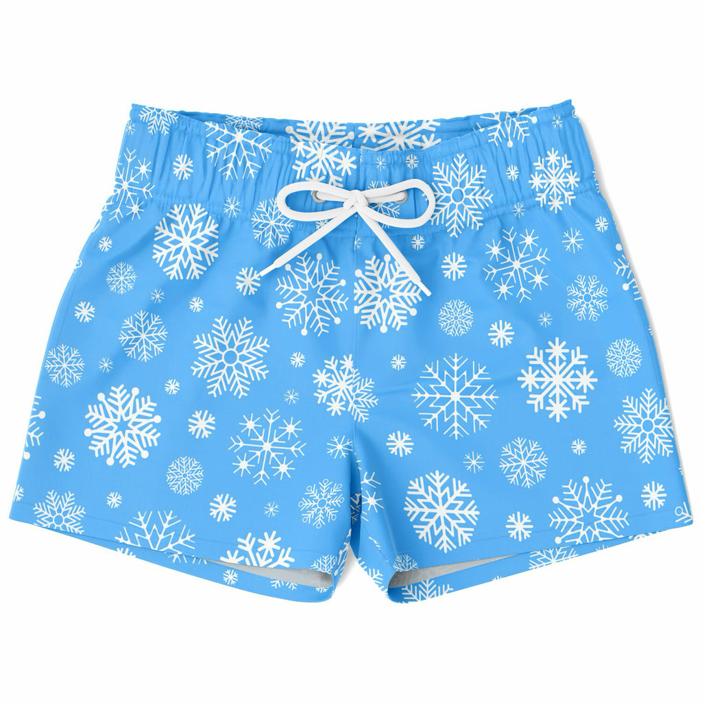 Boys Blue Snowflake Christmas Quick Drying Swim Trunks