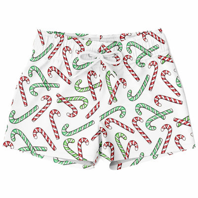 Boys Red & Green Candy Cane Christmas Quick Drying Swim Trunks